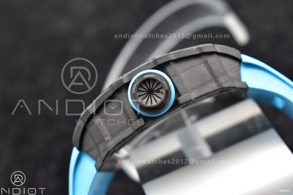 Best Red Dial Rubber Edition KUF Blue on Skeleton MIYOTA8215 RM035-02 Strap 0308